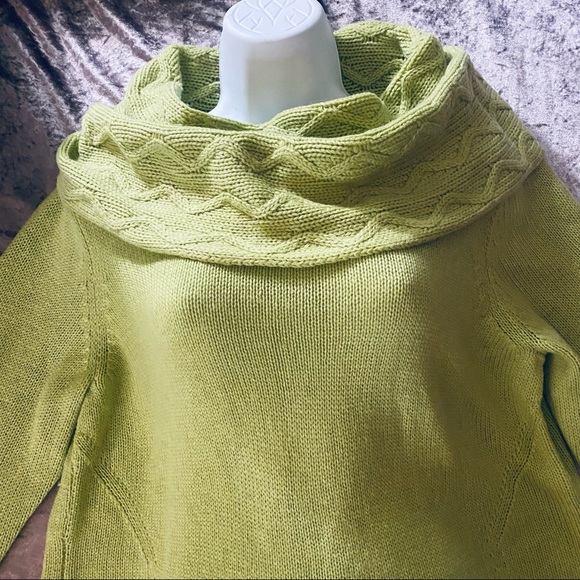 Chico's Pastel Green Cowl Neck Oversized Sweater - Picture 2 of 16
